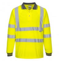 Portwest S277 Hi-Vis Long Sleeved Polo - Yellow